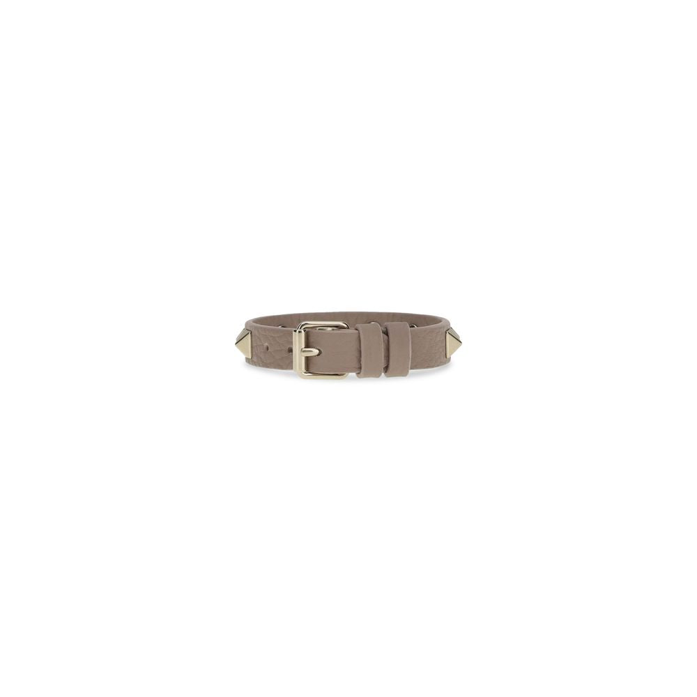 Valentino Garavani Gray Calf Leather Bos Taurus Bracelet