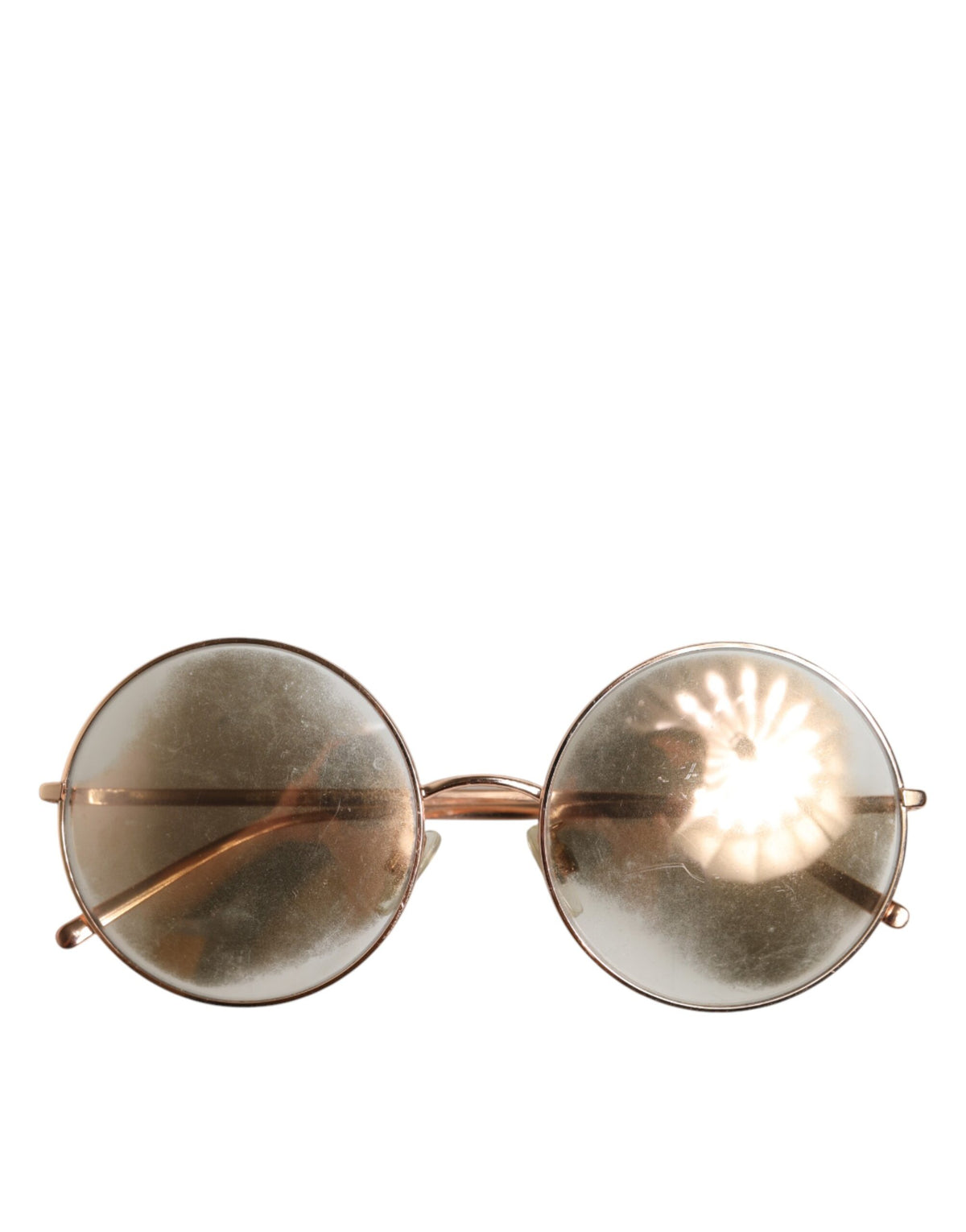 Dolce & Gabbana Rose Gold Plated Round Lenses Shades Eyewear Sunglasses